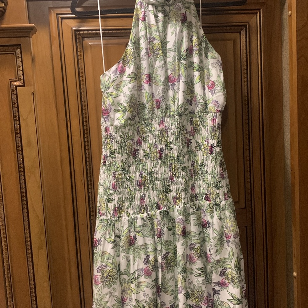 NWOT Cinq a Sept Cotton & Silk Dover Sleeveless Halter Midi Tea Dress Size 12 - Picture 8 of 15